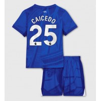 Otroški Nogometni dresi Chelsea Moises Caicedo #25 Domači 2025-26 Kratek Rokav (+ Kratke hlače)